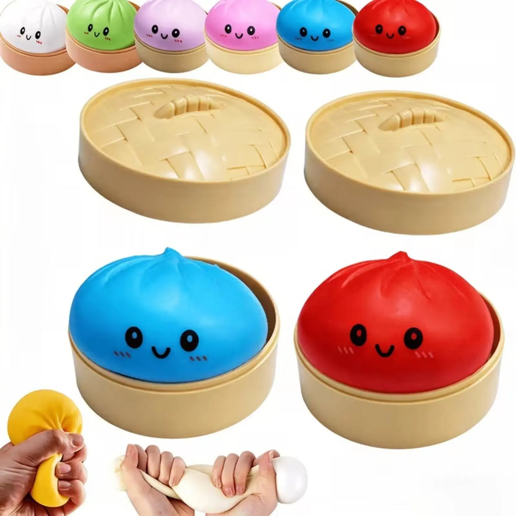 12pc Cute expression big bun Round decompression toy